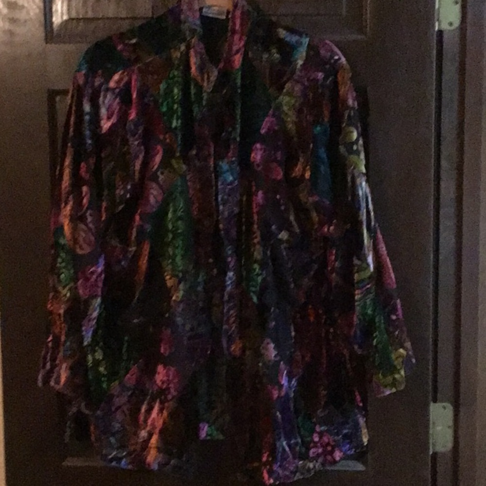 Chicos stain glass burn out velvet